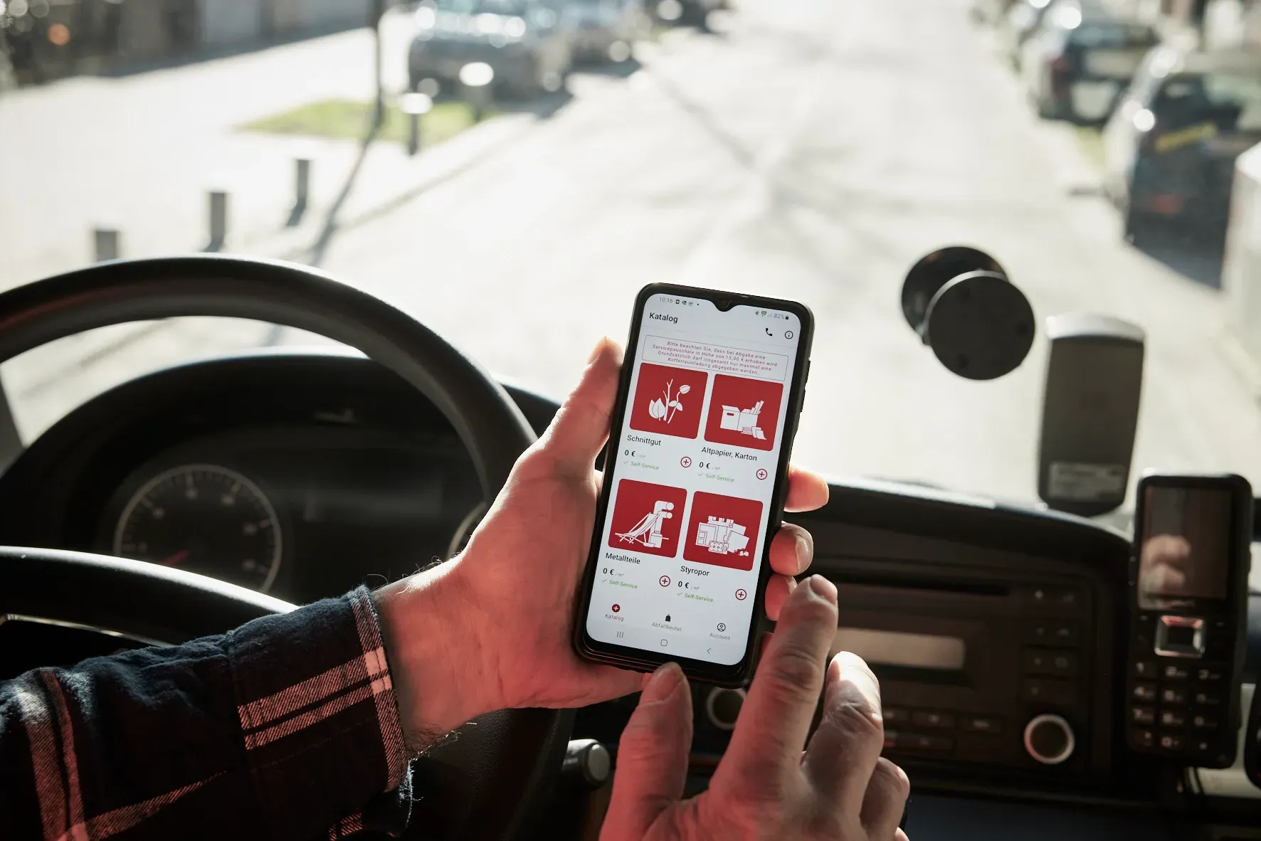 Gewünschte Abfallart und Termin auswählen